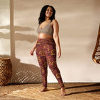 All Day Leggings - Mudcloth Print Pecan pie